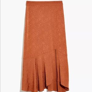 NWT Madewell Flounce-Hem Midi Skirt - Cheetah Jacquard